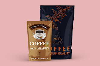 do label design, professional, 3d mockup, food label coffee label in 12 hours
