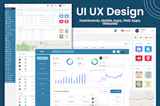 design dashboards, website UI UX and landing page UI UX design in figma
