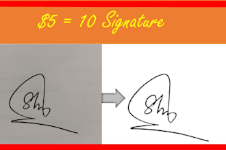 make your signature of white background