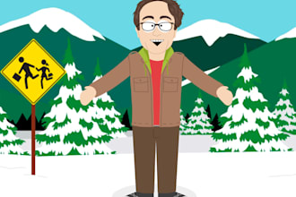 draw you in south park style portrait
