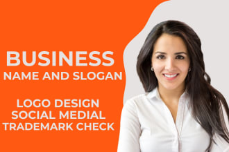 draft 10 unique business, brand names, logo, USA, UK, ca trademark attorney reg