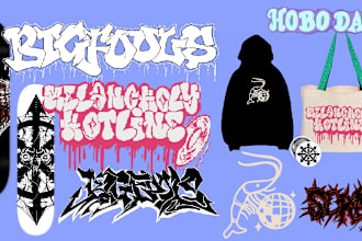 design graffiti y2k streetwear punk metal typeface logo