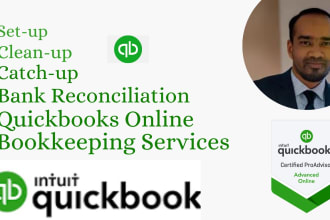 do bookkeeping quickbooks online setup, and bank reconciliation