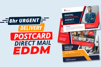 design real estate postcards, direct mail eddm, flyer design for business