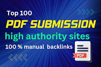 do PDF submission manually on 100  high da document sharing sites