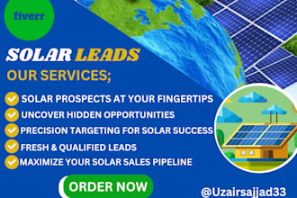 provide USA solar leads verified targeted from google maps