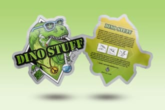 design custom shaped, die cut weed bags, pouch and mylar bag