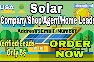 provide solar shop, solar agent, solar company leads in worldwide