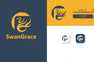 creative expert swan logo, branding and advertising my creative thinking