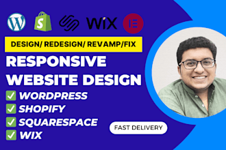 design revamp redesign develop fix shopify wordpress squarespace wix website