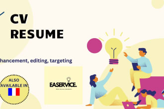 improve or write, for you, an attractive CV, resume