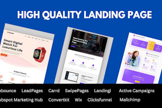 converting landing page using unbounce, carrd, leadpage, swipepages, landingi