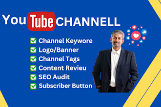 create youtube channel with logo, art, intro and outro