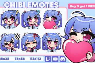 draw custom chibi emotes or sub badges for twitch