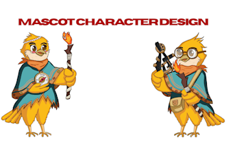 draw cute cartoon animal characters or mascot