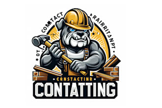 creative contractor mascot logo design for your company with unlimited revision