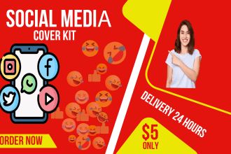 design creative social media cover kit