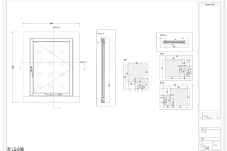 do aluminum fence window and door technical drawing in cad