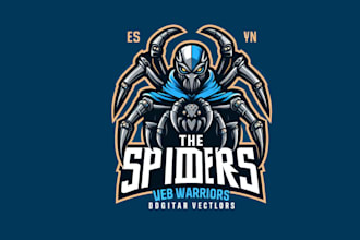 creative unique spider mascot logo design with satisfaction guaranteed