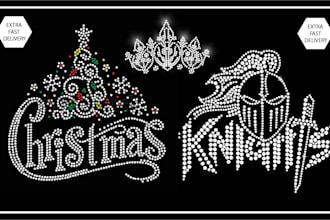 do rhinestone design and templates for you