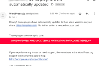 mute wordpress auto update email notifications for plugins, themes and wp