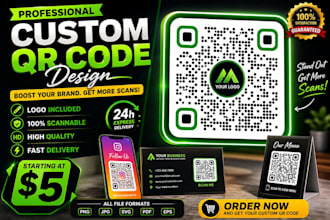 create modern custom qr codes with logo, branding,unique design