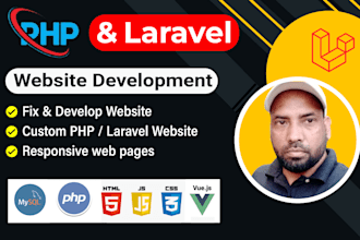 create PHP laravel website and solve bugs as php laravel developer