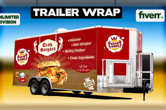 make trailer wrap design, box trailer, camper or caravan wrap design