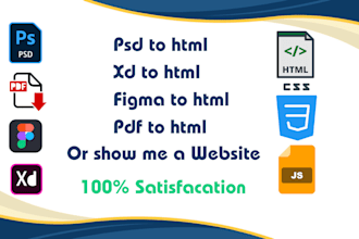 figma to html, psd to html and responsive website design