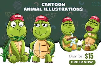 draw cute chibi cartoon animal illustration or mascot vector