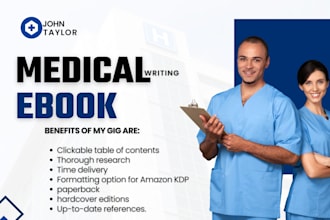 write health,fitness and medical ebook and book, medical writer and ghostwriter