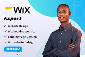 design wix website, wix landing page, wix mega menu, booking website, calendar