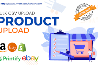 list products on etsy, amazon, ebay, shopify, wayfair, walmart, and poshmark
