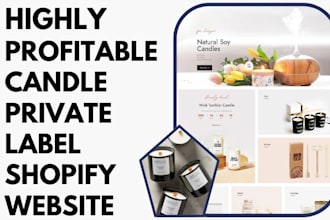 launch private label candle shopify store handmade scented candle website