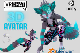 do custom vrchat avatar furry avatar vtuber 3d model vr character vrc nsfw