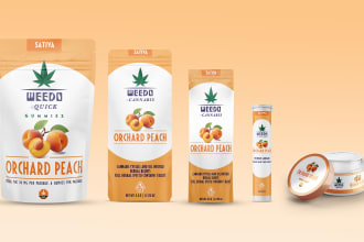 design weed mylar bag, preroll, jar, and cannabis cbd product label