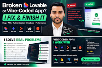 fix and finish your lovable bolt replit or vibe coded app
