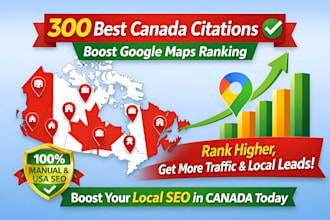 do 300 canada local citations for business listing and seo