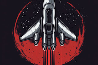 draw spaceship and friendship portrait