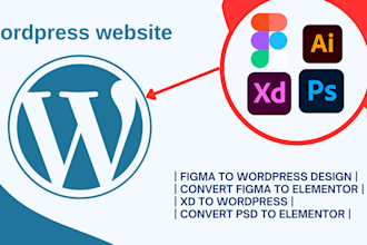 convert any formate design to wordpress website by elementor