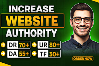 increase url rating ur, domain rating ahrefs DR, moz da, majestic trust flow tf