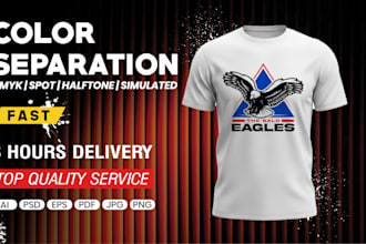 do spot and simulated color separation for screen printing