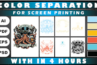 do cmyk, spot and simulated color separation for screen printing