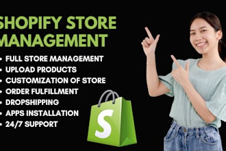 manage your shopify store including customization and order completion