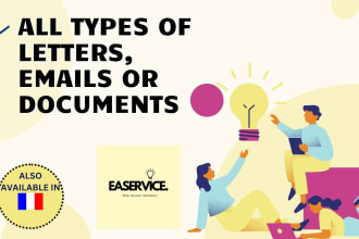 write, for you, any types of letters, emails or documents