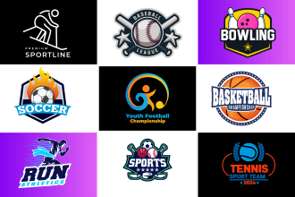 do eye catchy sports, football, basketball, volleyball, tennis, golf logo