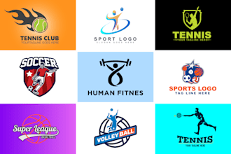 design sports,fitness , football, basketball, volleyball, tennis, golf logo