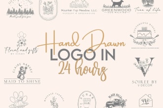 design a custom hand drawn or botanical logo
