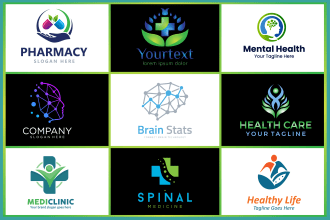 do medical healthcare clinic mental health and pharmacy logo design