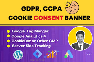setup cookie consent banner mode v2, cookiebot, GTM for google ads and ga4